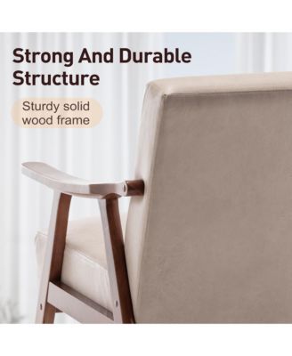 Mid-Century Modern Chair with Solid Wood Frame