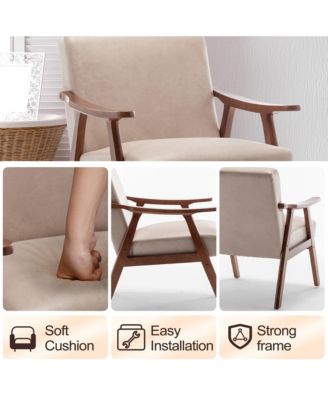 Mid-Century Modern Chair with Solid Wood Frame