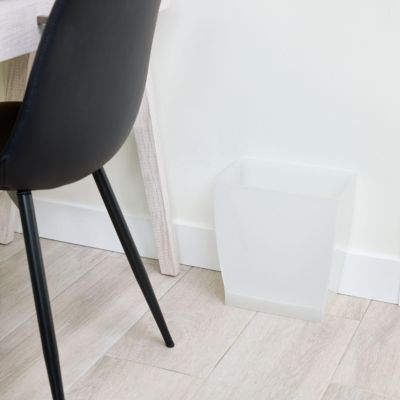 mDesign Small Rectangular Bathroom Trash Cans - Set of 4 - Frost - Made in USA