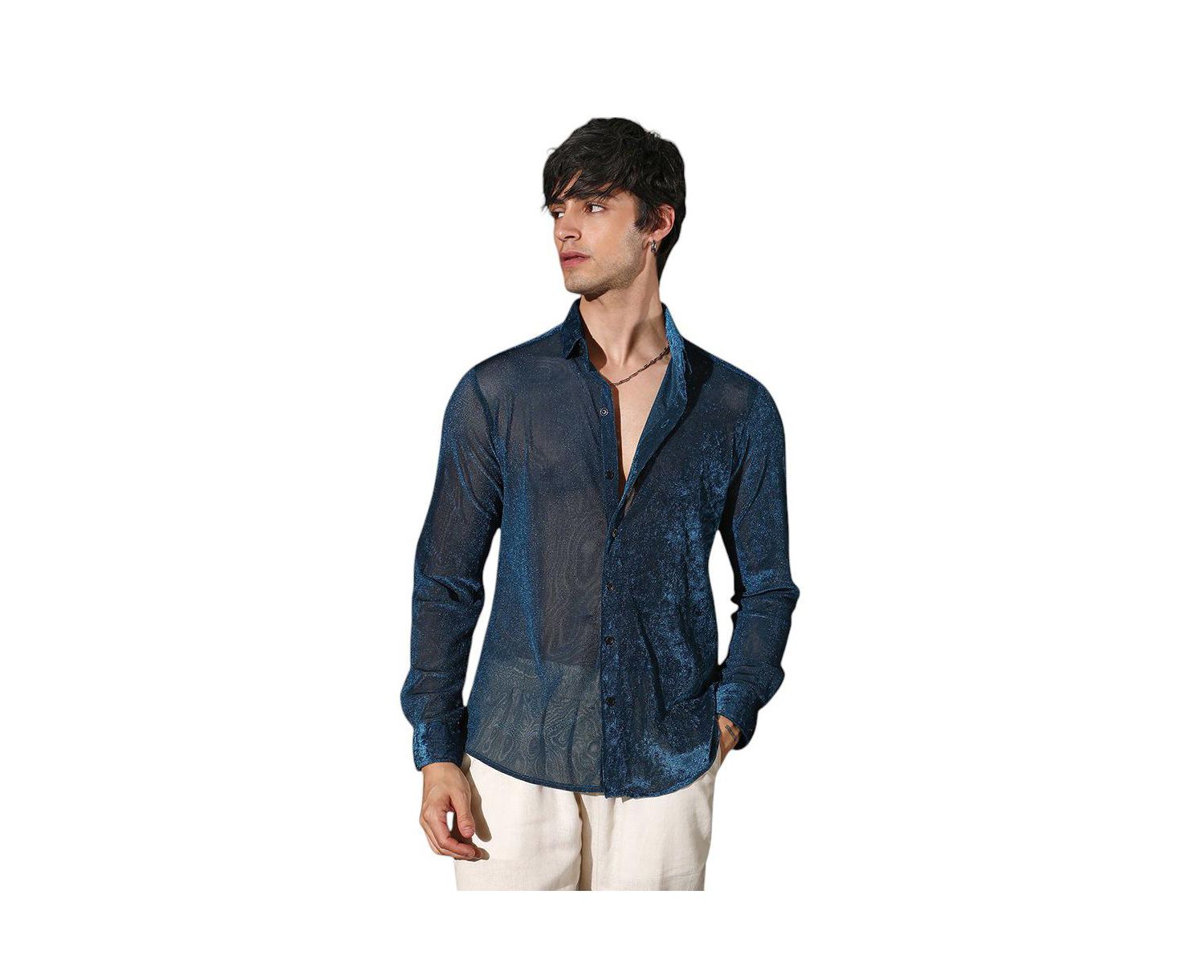 Men's Men 's Solid Velvet Shirt