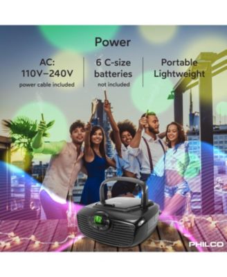 Boombox Portable CD Player with Bluetooth, USB Playback and CD Player is Compatible with MP3/WMA/CD-R/CD-RW CDs, Auxiliary Input, Stereo Sound