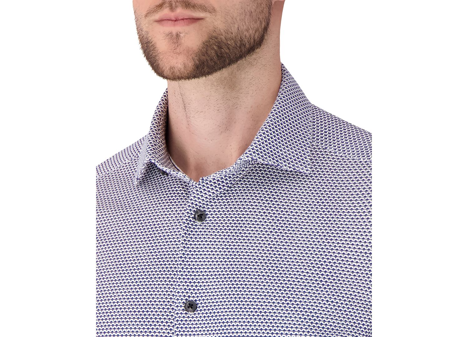 Men's Geometric Print Long-Sleeve Dress Shirt