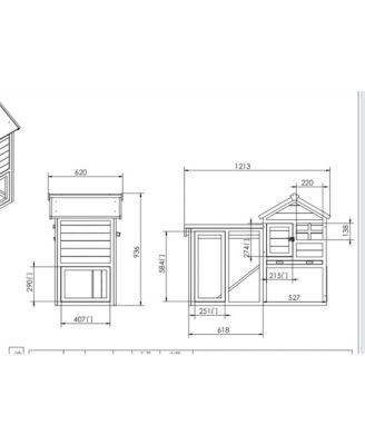 Outdoor Gray Wood Pet House with a Deeper Pull Out Tray  for Small Animals