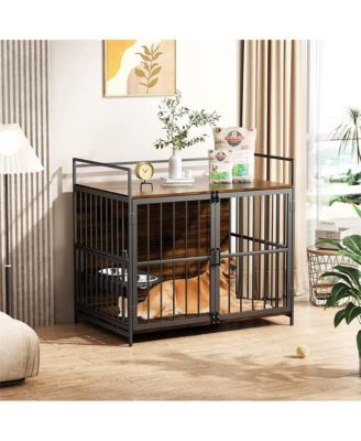 41 in. Indoor Heavy Duty Sturdy Dog Crate Furniture-Style Cages for Large Dogs