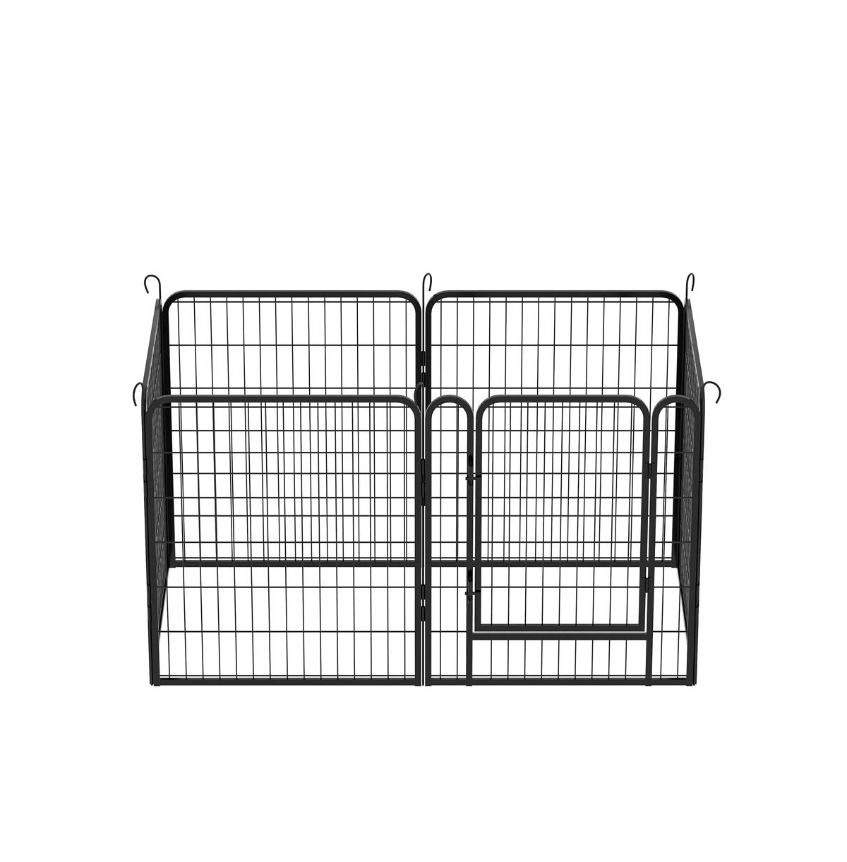 Aostirmotor Black Panels 31.7 in H. Heavy Duty Metal Pet Exercise Pen with Door for Outdoor