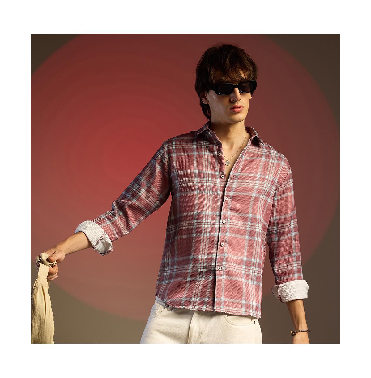 Campus Sutra Men's Tartan Plaid Shirt