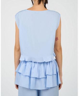 Boat Neck Ruffle Top