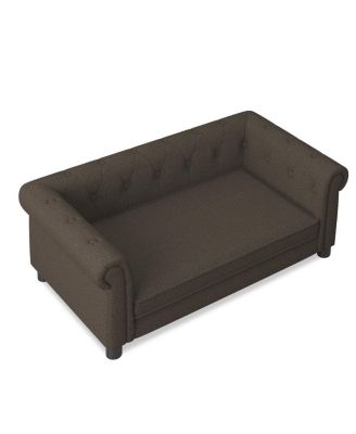 Elevated Dog Sofa Bed Linen for Small Medium Dogs Dark Brown