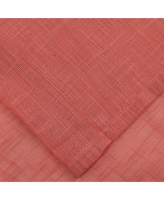 2 Pack Lux Thread Premium Woven Grommet Top Sheer Curtain Panels - Spice