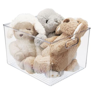 Plastic Storage Bin with Handles - Set of 8 - Clear - Made in USA