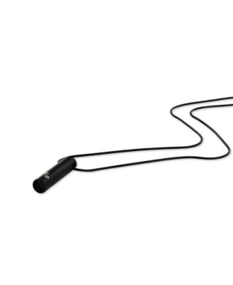 Stainless Steel, Black Cylinder with Paw Print Cremation Urn Necklace