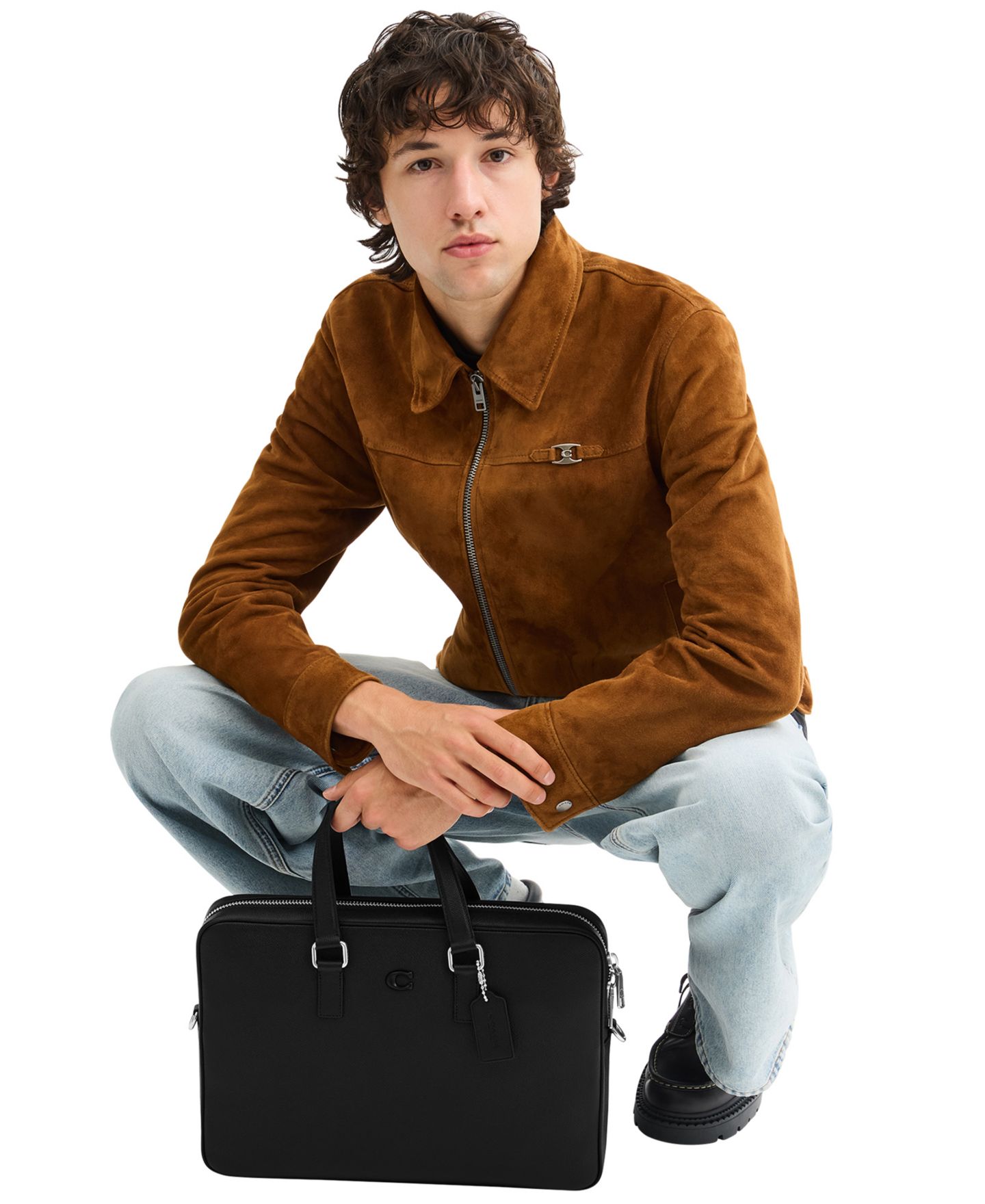 Мужская сумка COACH Caden Brief Crossgrain Leather — фото 6