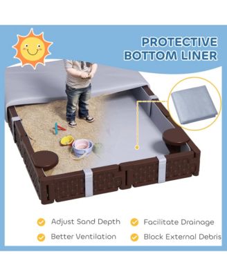 Recgular Kids box with Cover, 4 Seats, Bottom Liner,