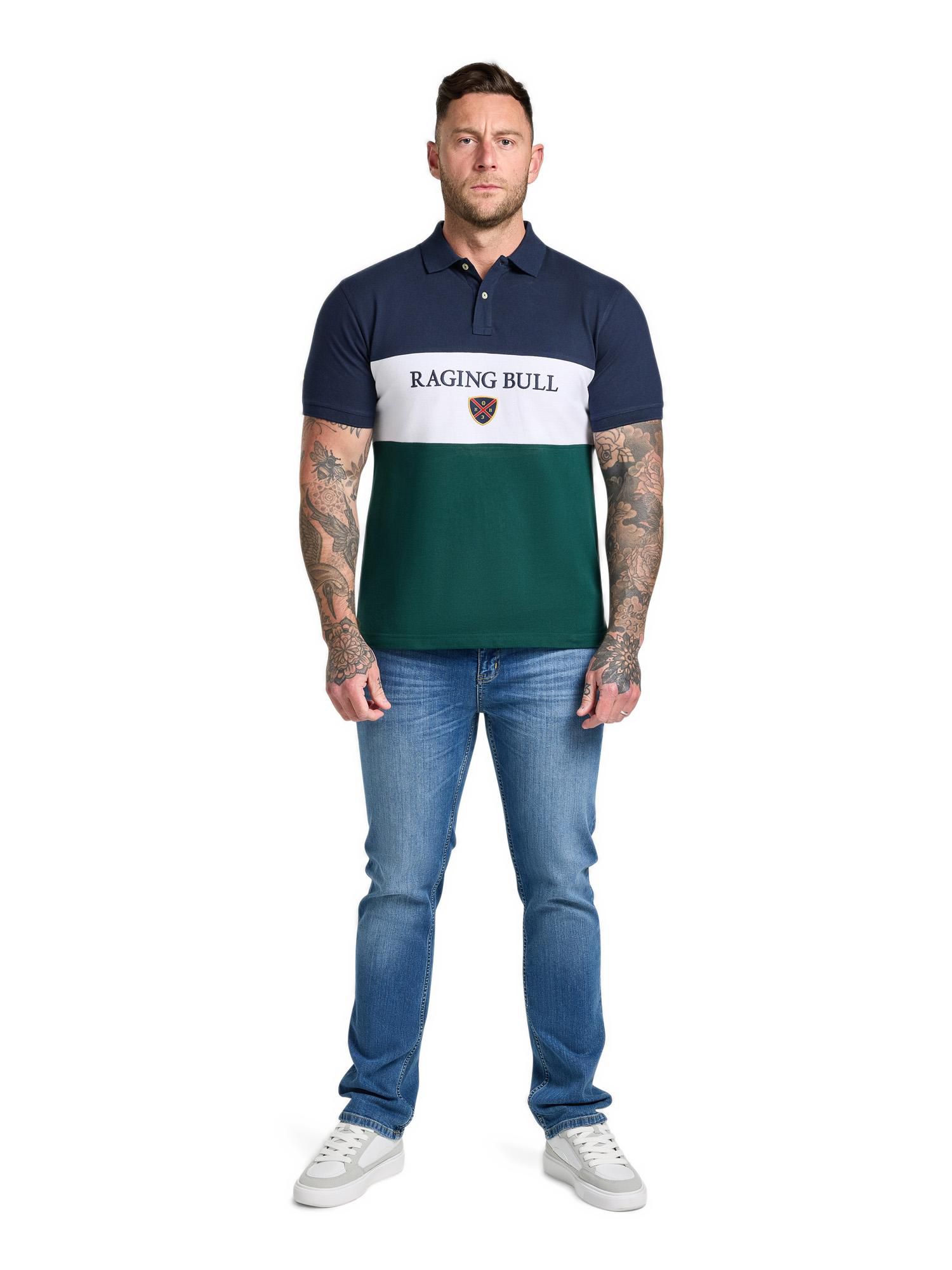 Men's Short Sleeve Cut and Sew Panel Pique Polo