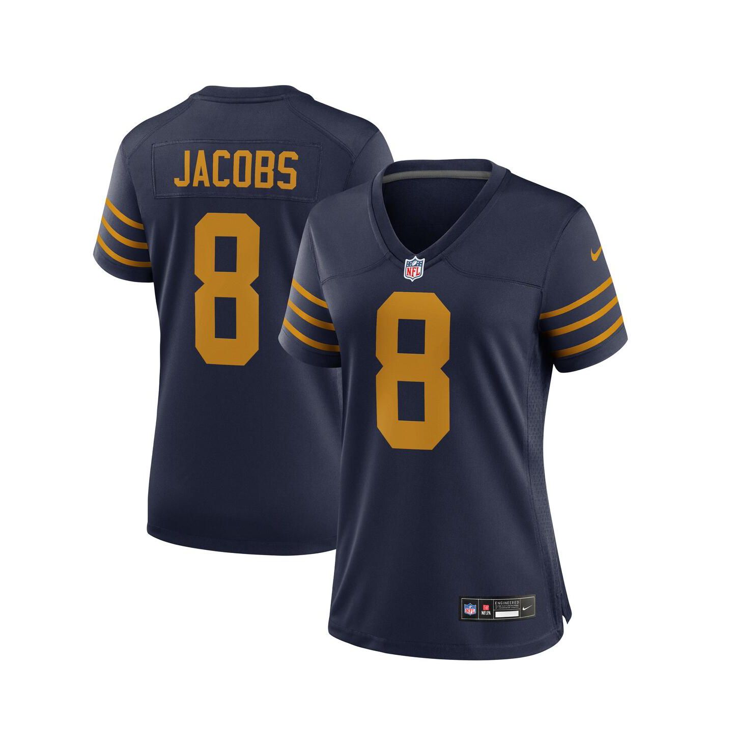 Женский топ Nike Josh Jacobs Navy Green Bay Packers The 1923 Classic Game Jersey — фото 1