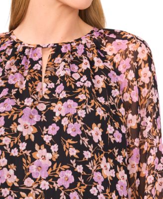 Women's Tiered Flowy Keyhole Top