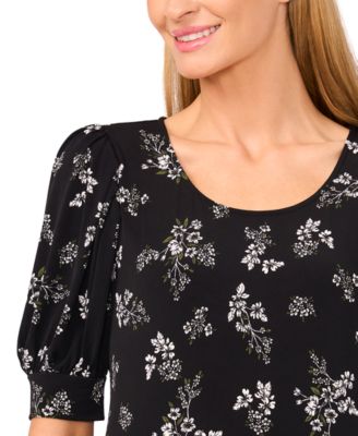 Women's Floral Crewneck Short-Sleeve Top