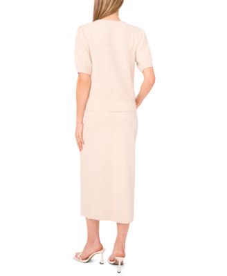 Women's Ribbon Crewneck Short-Sleeve Sweater