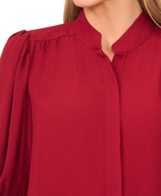 Women's 3/4-Sleeve Collared Button-Down Top