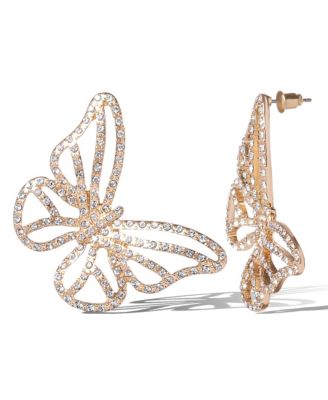 Textured Butterfly Stud Earrings in Gold-Tone