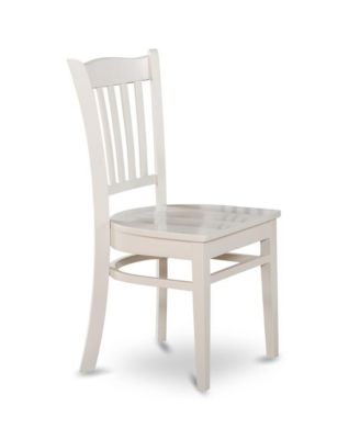 3 Piece Dinette Set Contains 1 Drop Leaves Modern Dining Table and 2 Black Wooden Dining Chairs with Slatted Back - Linen White Finish