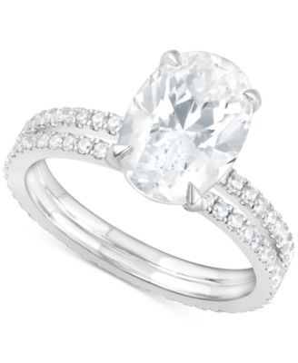 Certified Lab Grown Diamond Oval Bridal Set (3 ct. t.w.) in 14k Gold