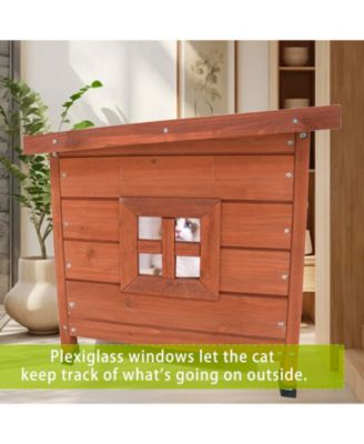 Waterproof Outdoor Indoor Cat House with Roof