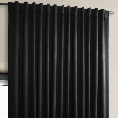 Half Price Drapes Extra Wide Textured Faux Linen Room Darkening Curtain