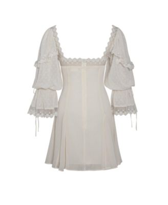 Women Zakira Lace Trim Half Sleeve Mini Dress