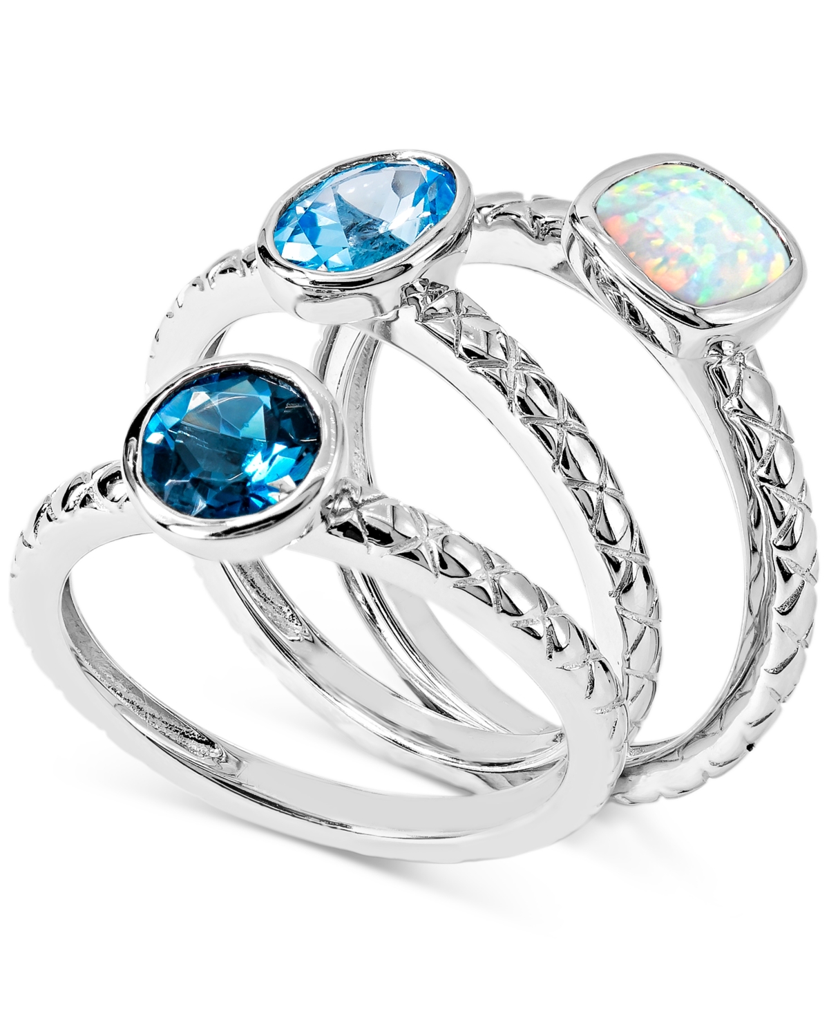 Macy's Multi-gemstone (1-5/8 Ct. T.w.) Ring In Sterling Silver In Blue