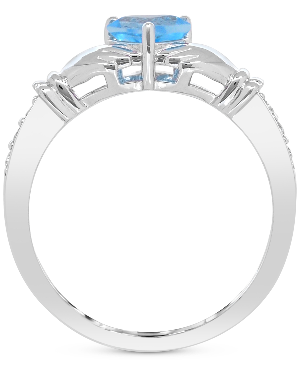 Macy's Lab-created Emerald 3/4 Ct. T.w. And Lab-created White Sapphire 1/3 Ct. T.w. "i Love You" Inscriptio In Blue