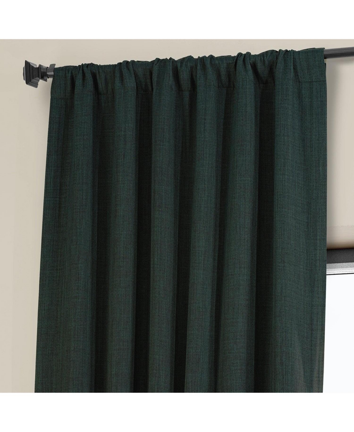 Half Price Drapes Textured Faux Linen Room Darkening Curtain