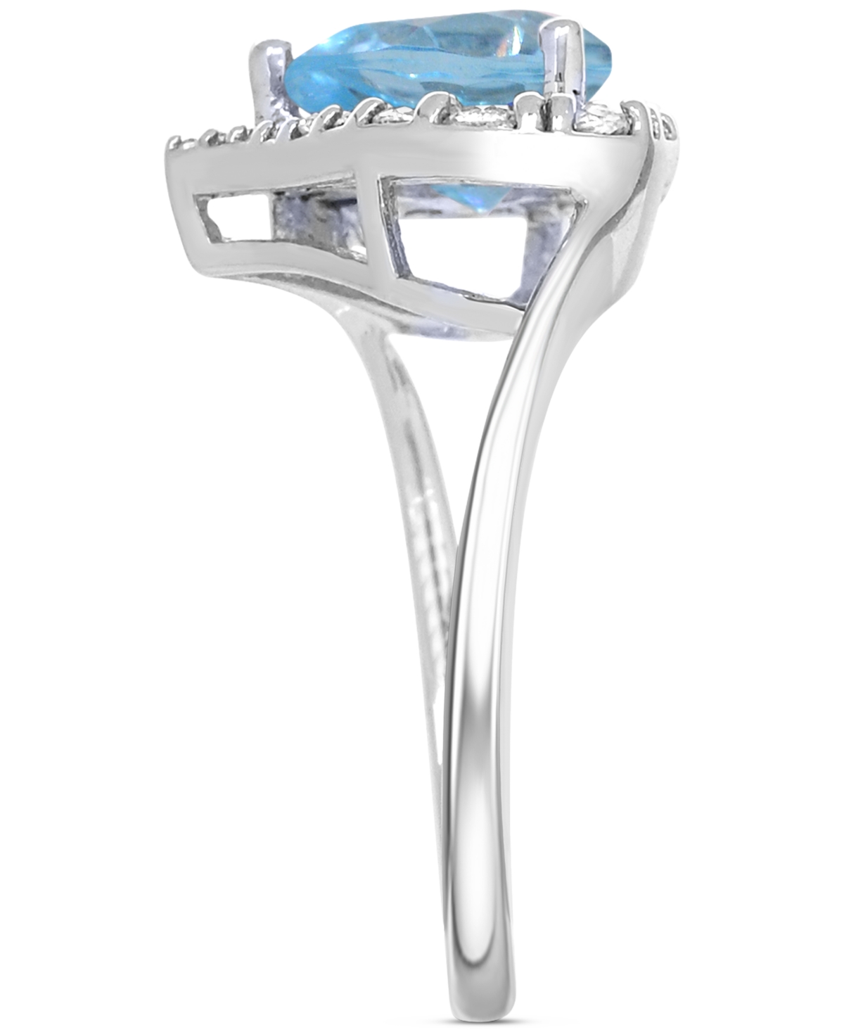 Macy's Women's Heart Ring In Sterling Silver In Blue