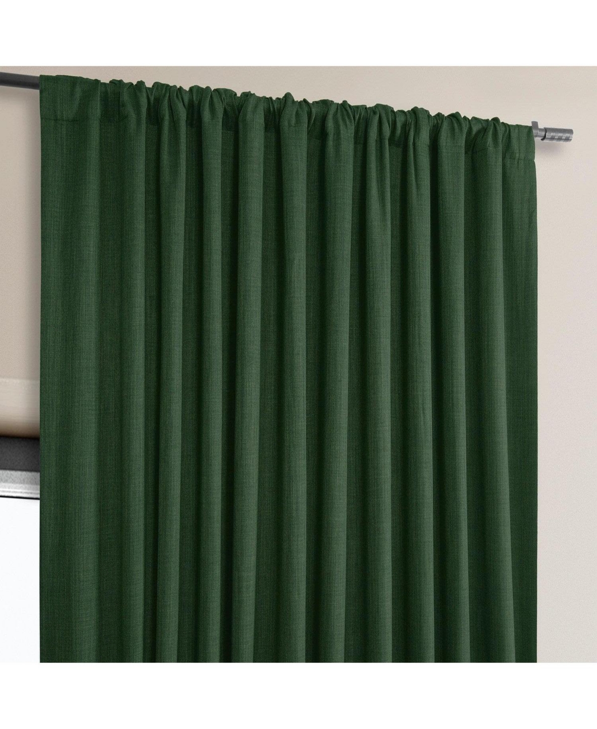Half Price Drapes Extra Wide Textured Faux Linen Room Darkening Curtain