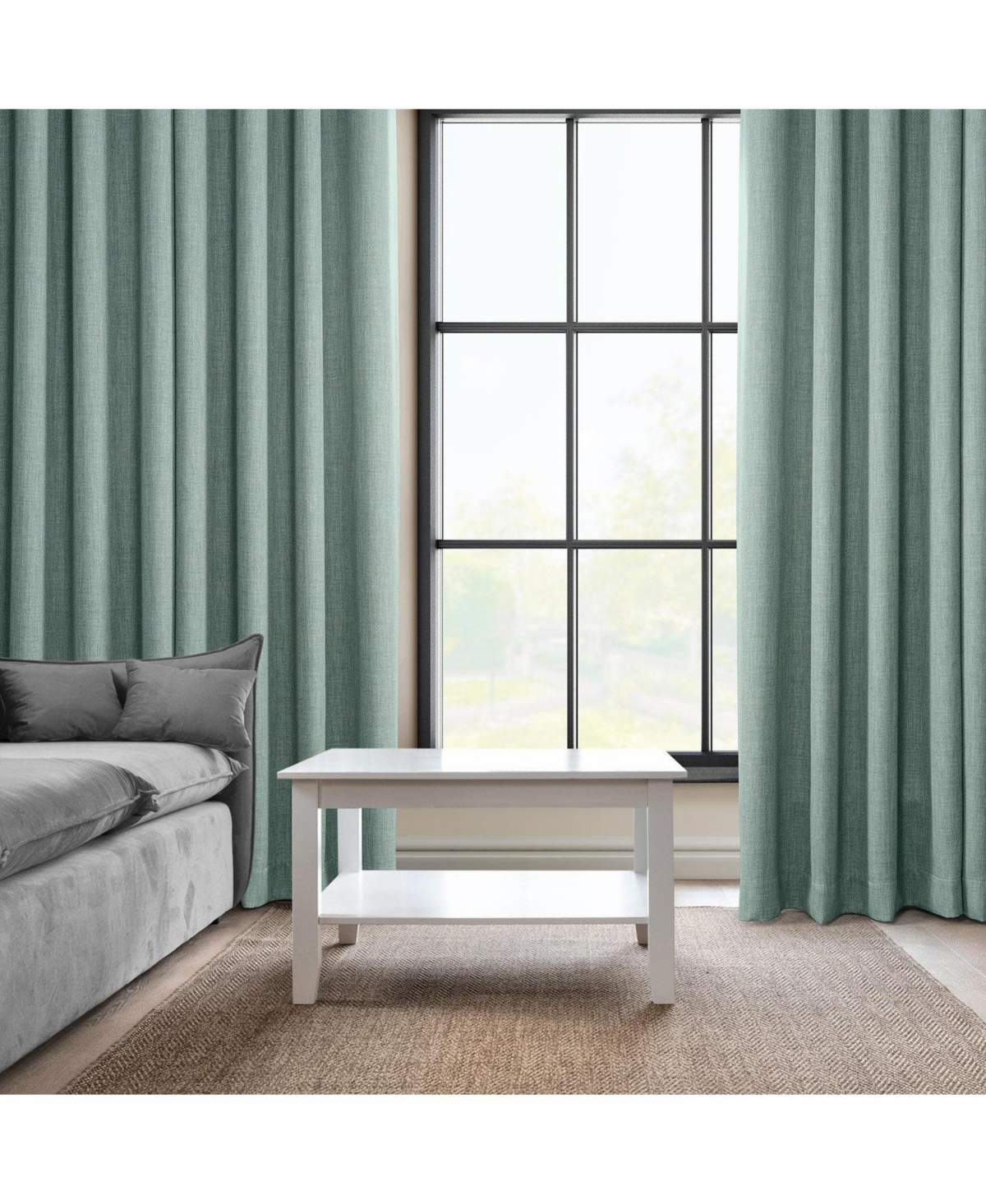 Half Price Drapes Grommet Textured Faux Linen Room Darkening Curtain