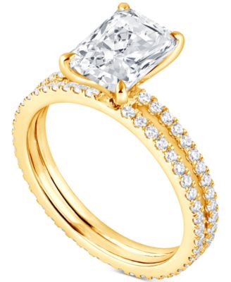 Badgley Mischka Certified Lab Grown Diamond Radiant Bridal Set (3 ct. t.w.) in 14k Gold