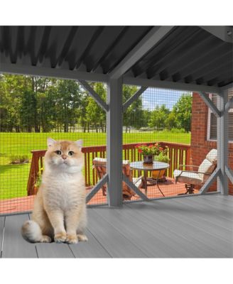 43.3 in. Outdoor Cat Enclosure for Sunbathing, Napping and Viewing, Window Perch in Gray