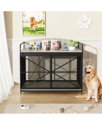 43 in. Heavy Duty Wooden Large Dog Crate Dog Kennel for Large Medium Dog