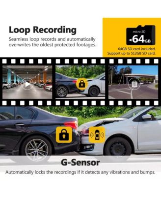 3-Channel Touch Screen IR Night Vision and Super Capacitor 4K Dash Cam