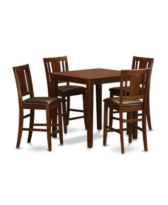 5-Pc Counter Height Wood Pub Set with 4 Stools – Dining Room Set