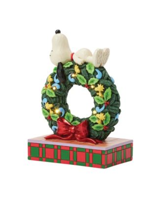 Snoopy Sleeping on LED Wreath Figurine