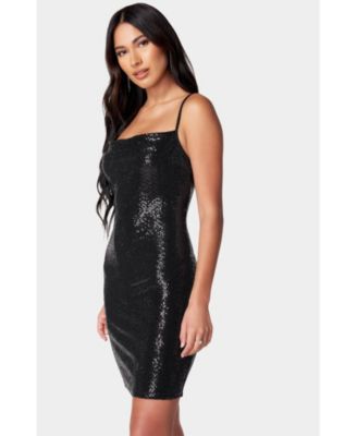 Cowl Short Sequin Dress