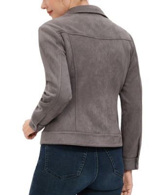 Women's Faux Suede Trucker Jacket