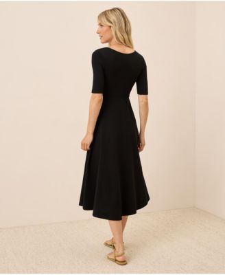 Women's Fit & Flare Scoop Midi Dress