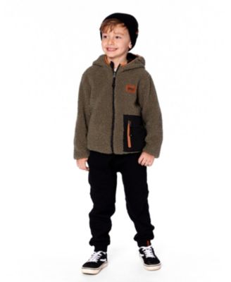 Kids Unisex Reversible Mid-Season Sherpa Jacket Khaki - Child