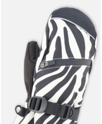 Girl Winter Mittens Teknik Zebra Print - Toddler|Child