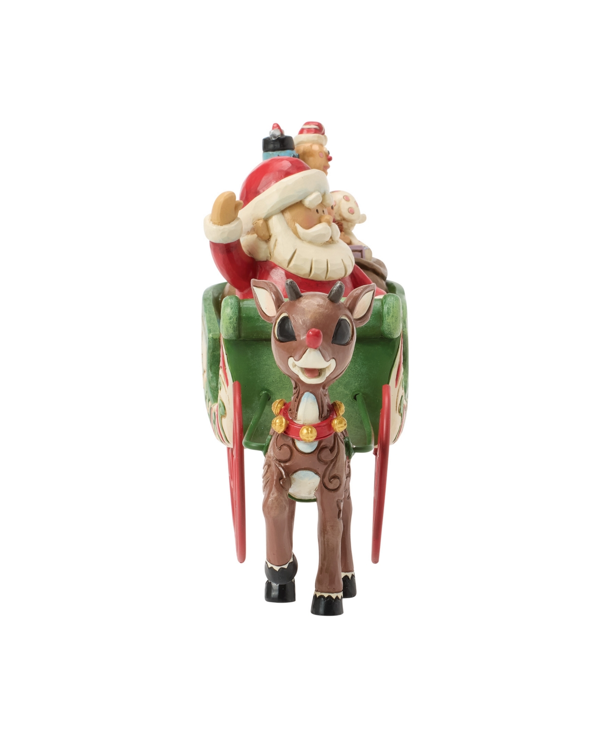 Jim Shore Rudolph Pulling Santa In Sled Figurine In Multi