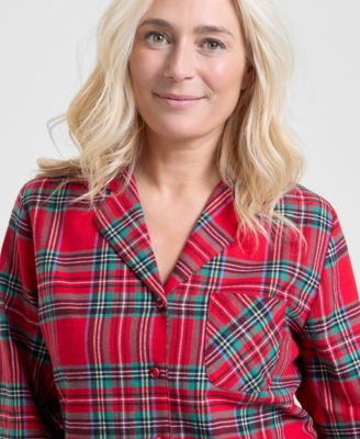 Women's Brinkley Plaid Notch Collar Matching Family Pajamas Set, Created for Macy's