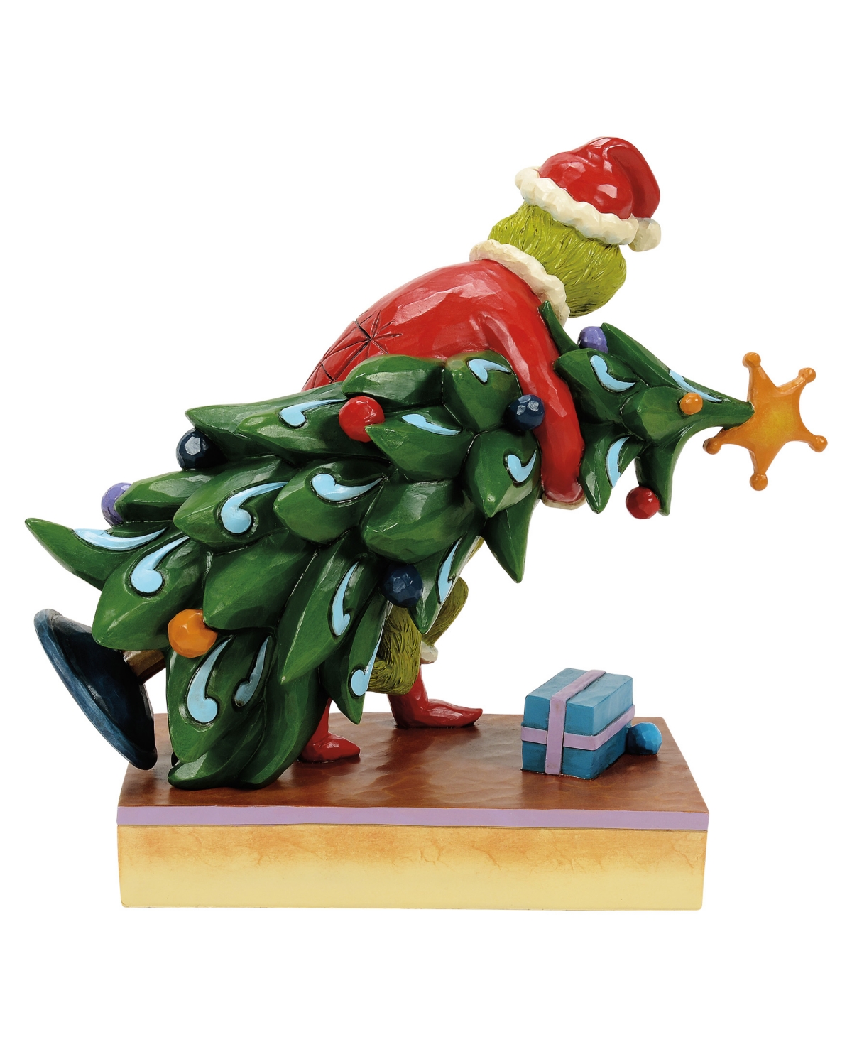 Jim Shore Grinch Carrying Stealing Tree Figurine In Multi