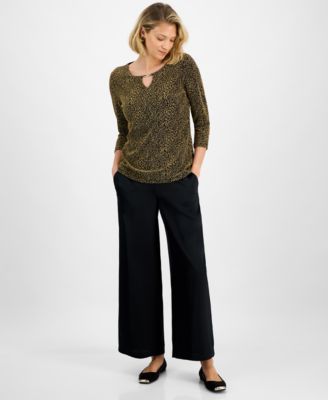 Petite Cheetah Shine Party Top